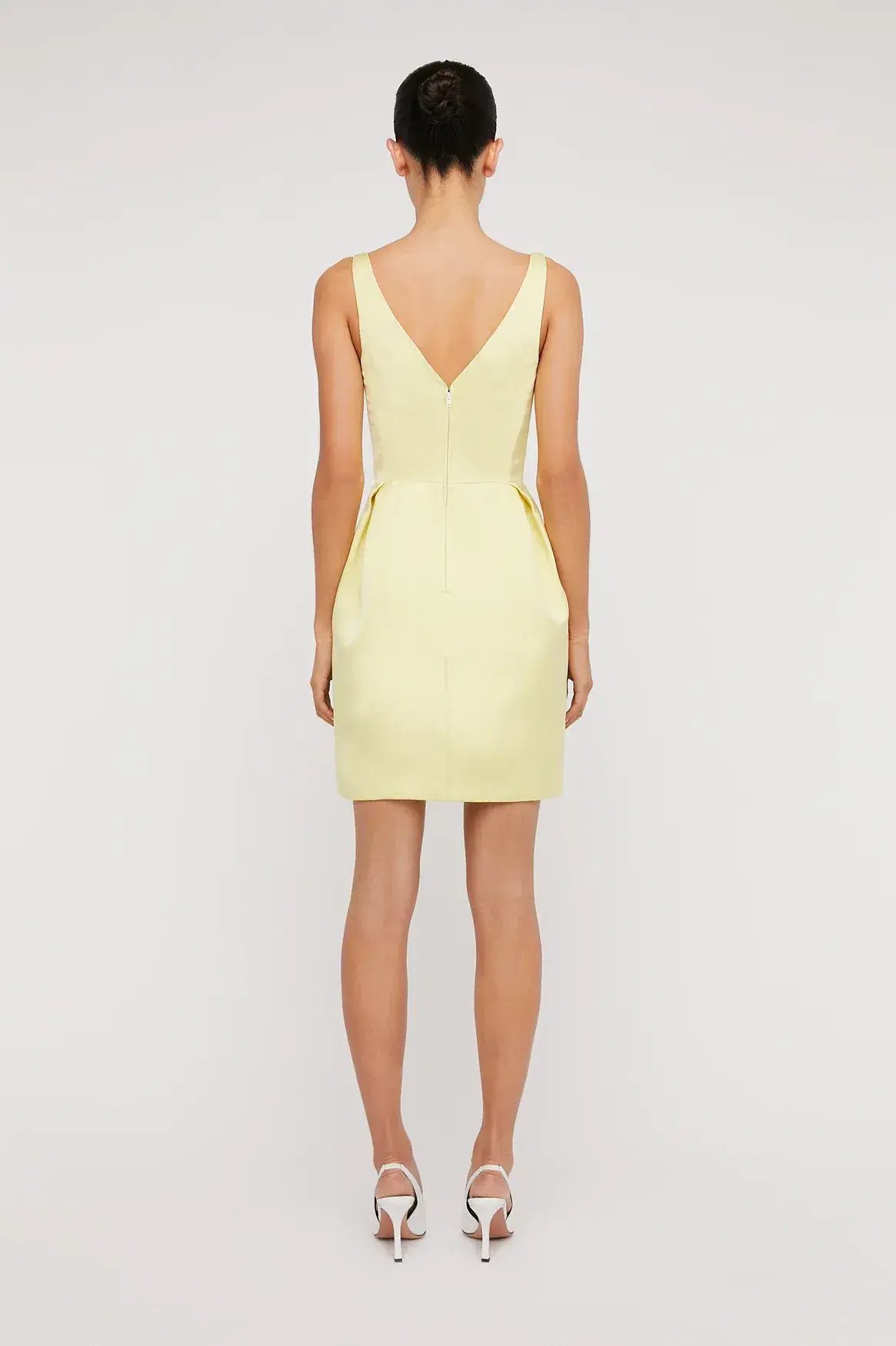 Scanlan Theodore Satin Mini Dress Yellow Size AU 6 photo 2