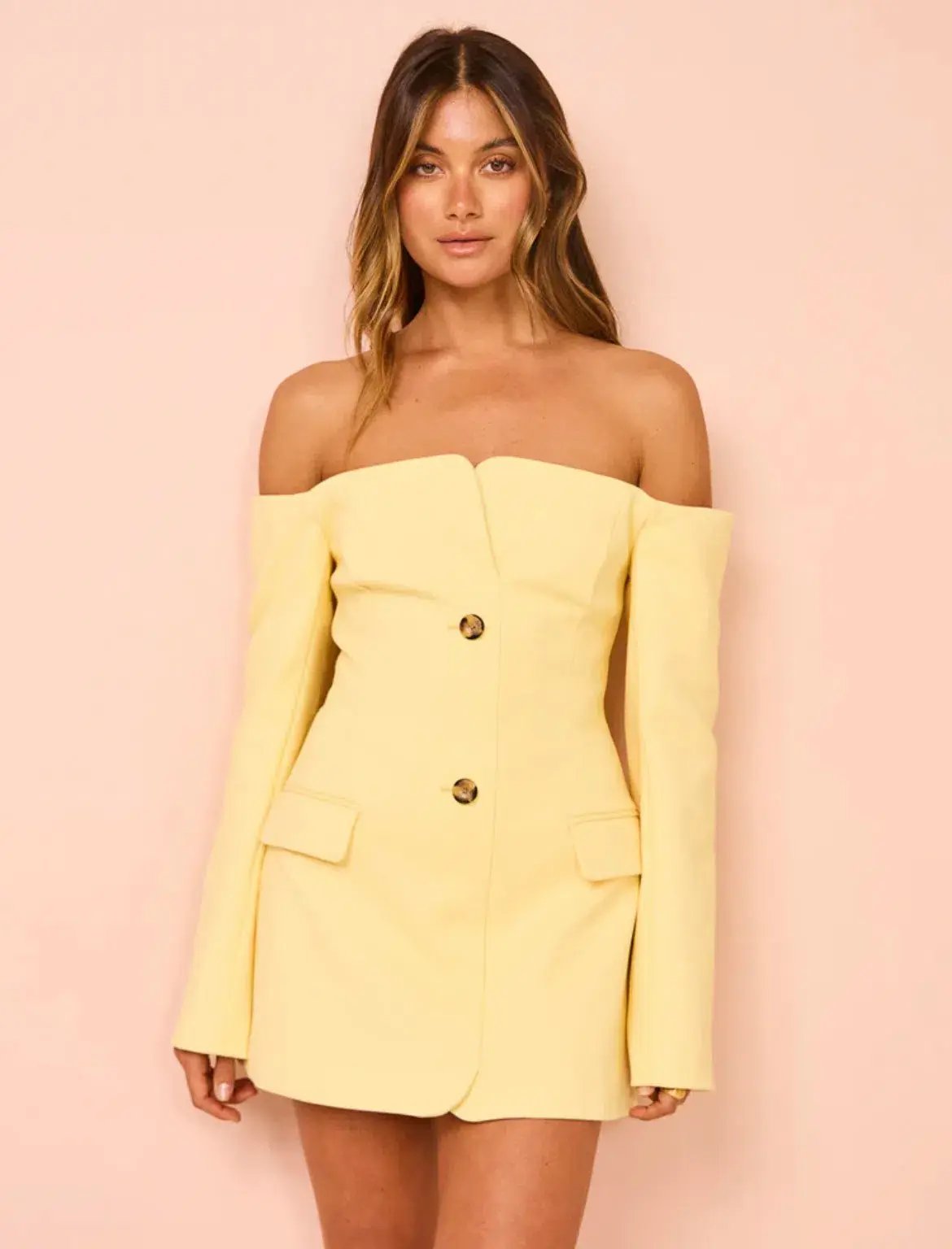 Sir the Label Sandrine Tailored Mini Dress Limone Size 2 / AU 10 photo 2