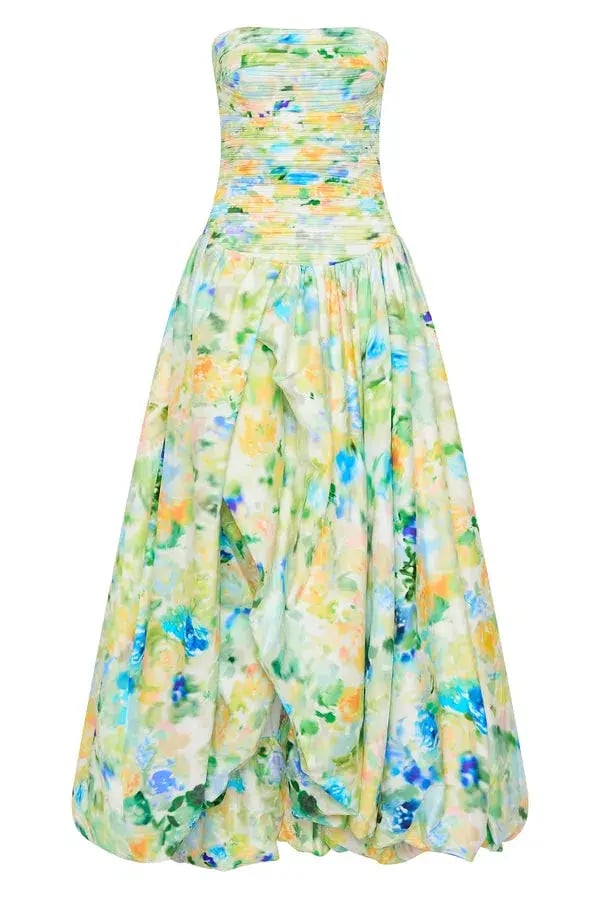 Aje Violette Bubble hem Maxi Dress Floral Haze Size 10 photo 6