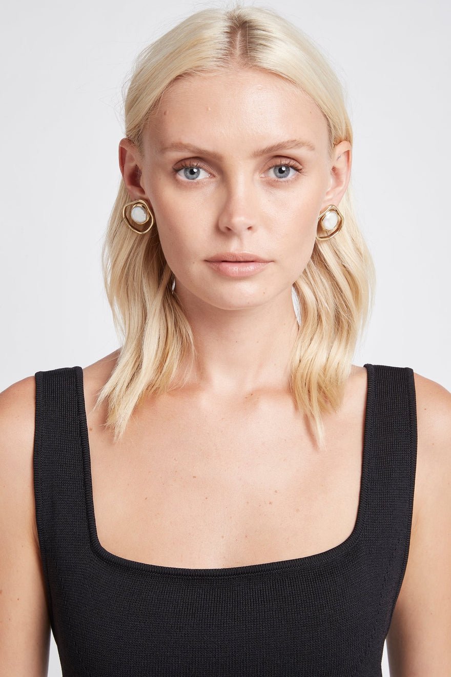 Aje Deco Organic Pearl Studs photo 2