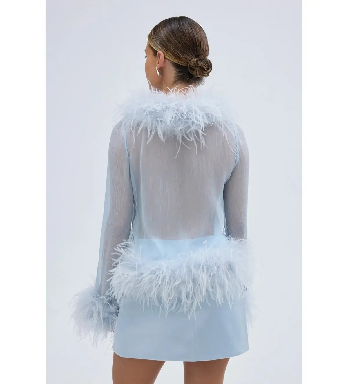Bubish Gigi Sheer Blouse Pale Blue Size S / AU 8 photo 2