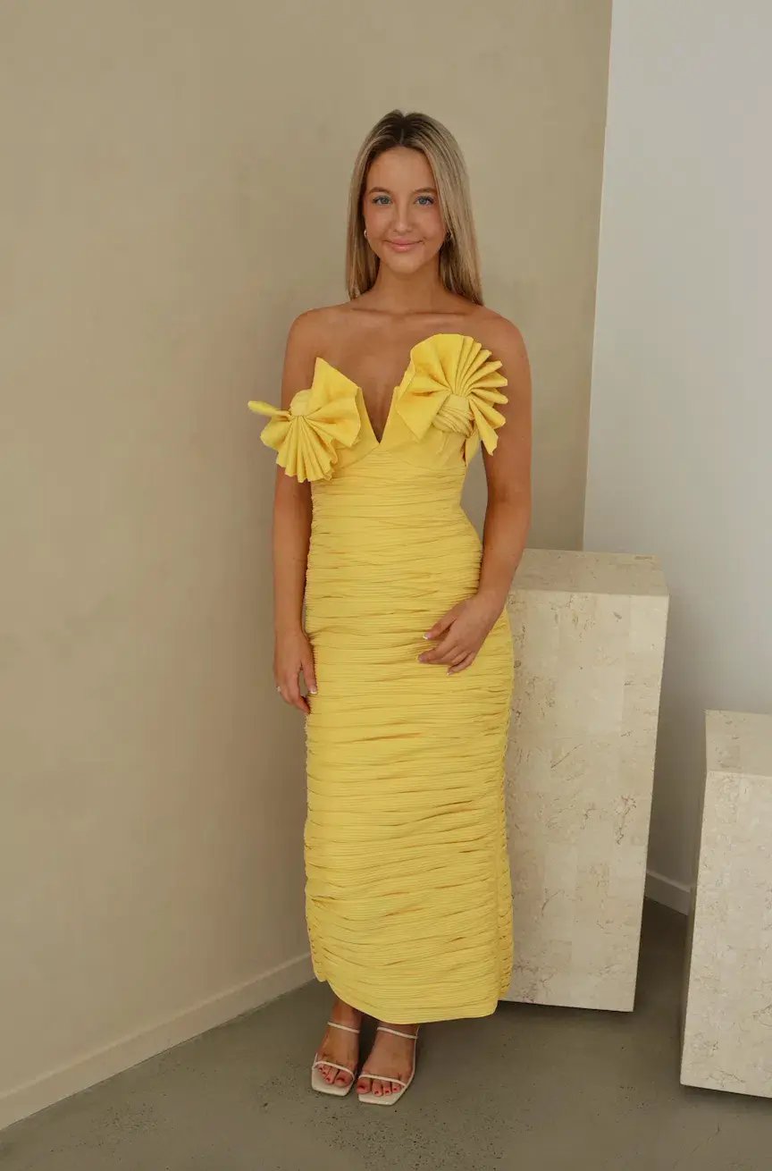 Rachel Gilbert Jensen Dress Yellow Size 2/Au 10 photo 6