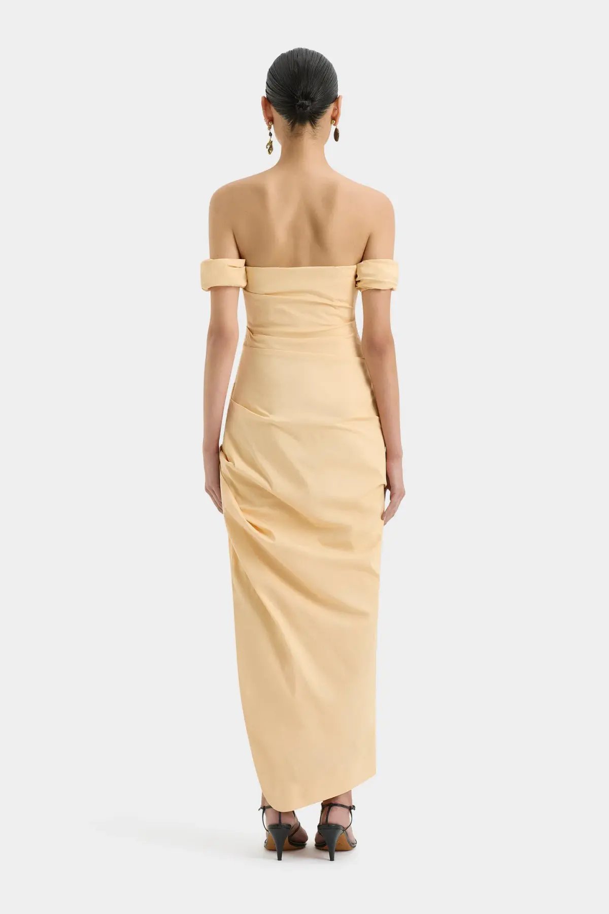 Sir the Label Carmen Draped Gown Light Peach Size 2 / AU 10 photo 3