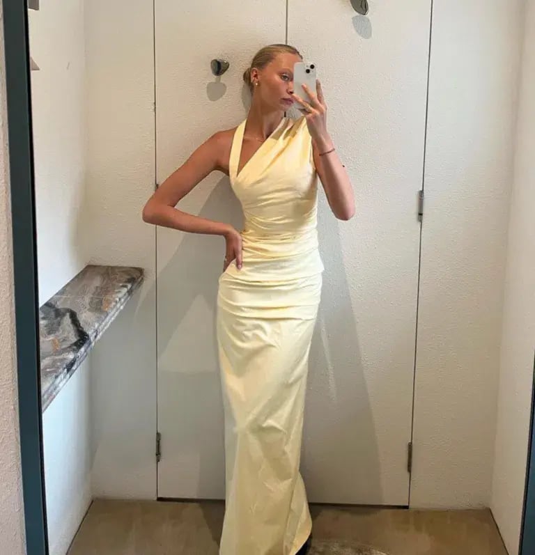 Sir the Label  Giacomo Gathered Gown Butter Size 8 photo 3