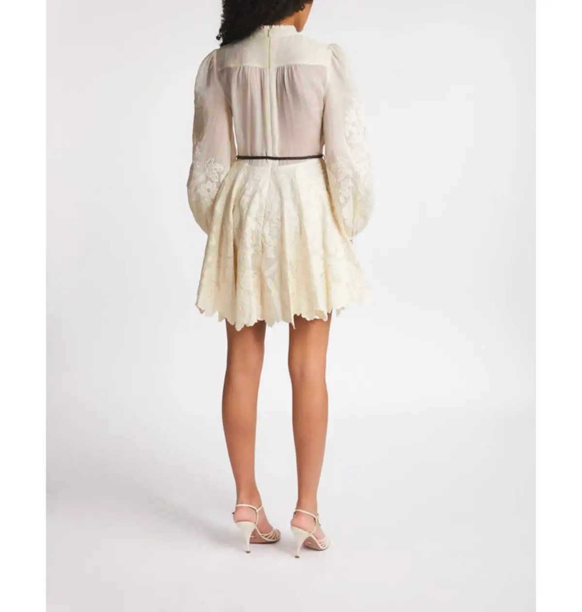 Zimmermann Ottie Emrbroidered Mini Dress Cream Size 1 photo 2