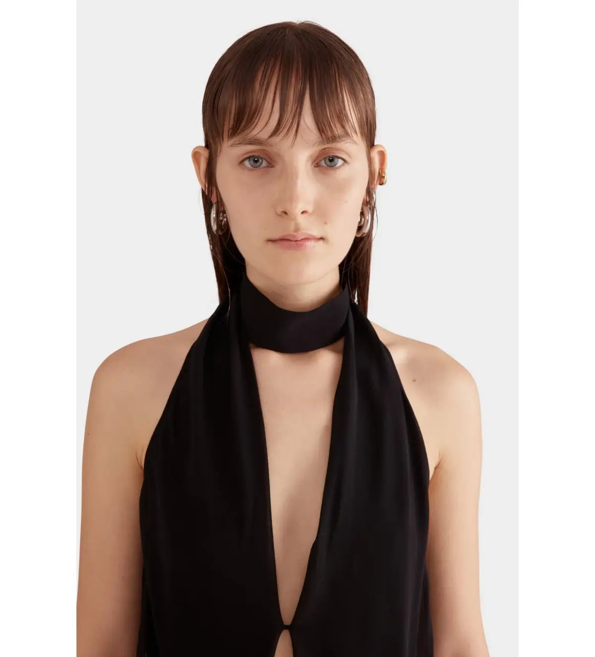 Venroy Silk Layered Halter Top Black Size XS/Au 6 photo 2
