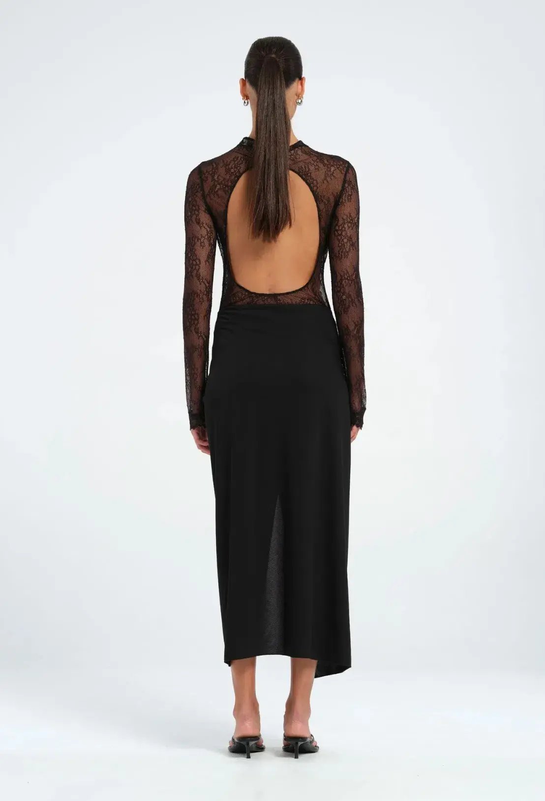 Benni Colton Midi Dress in Black Size 8 photo 3