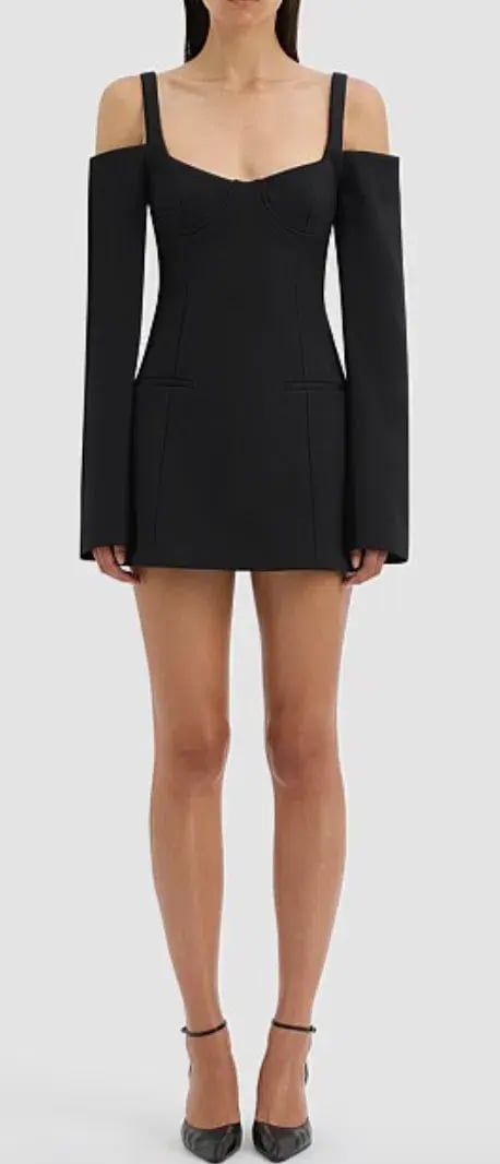 Sir the Label Sandrine Long Sleeve Mini Dress Black Size 8 photo 3
