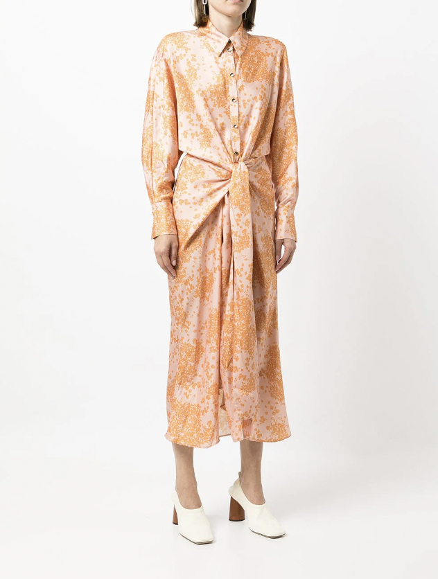 EVERTON FLORAL PRINT SHIRT DRESS BY ACLER ORANGE photo 3