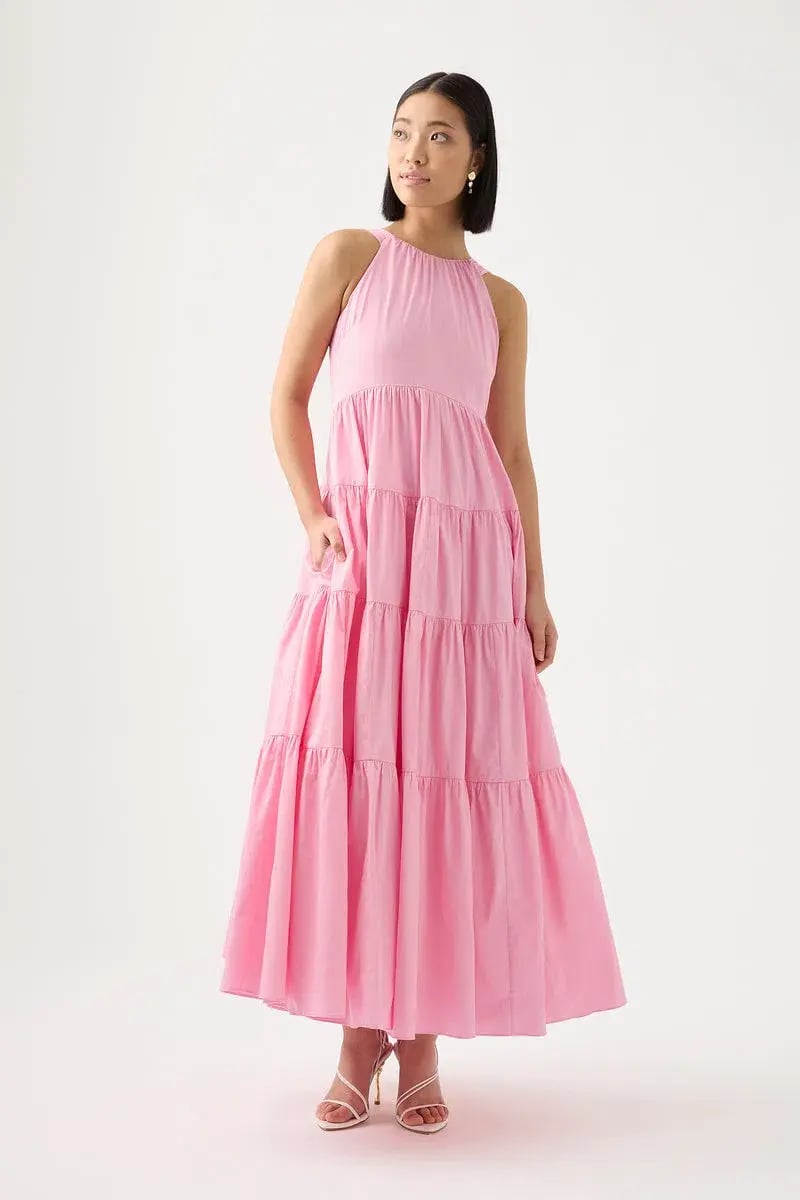 Aje Marguerite Tie Back Maxi Dress Pink Size 16 / XL photo 2