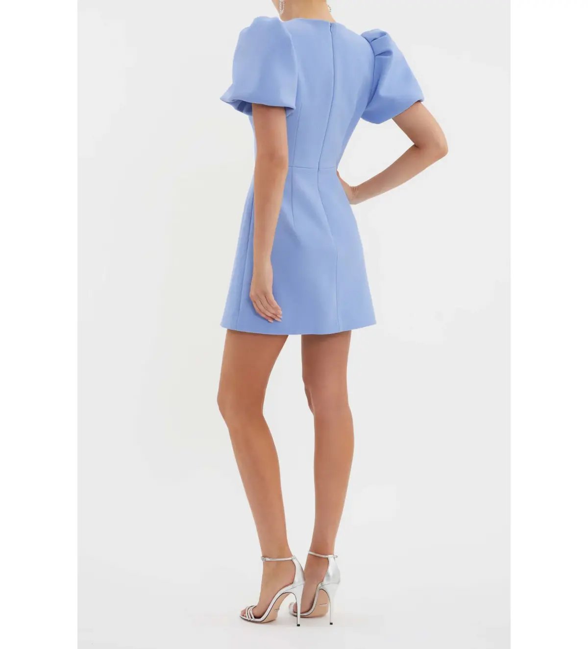 Rebecca Vallance Juliana Puff Sleeve Mini Dress Blue Size 14 photo 2