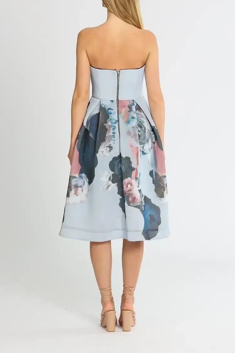 Nicholas Floral Mesh Ball Dress Print Size 10 photo 3