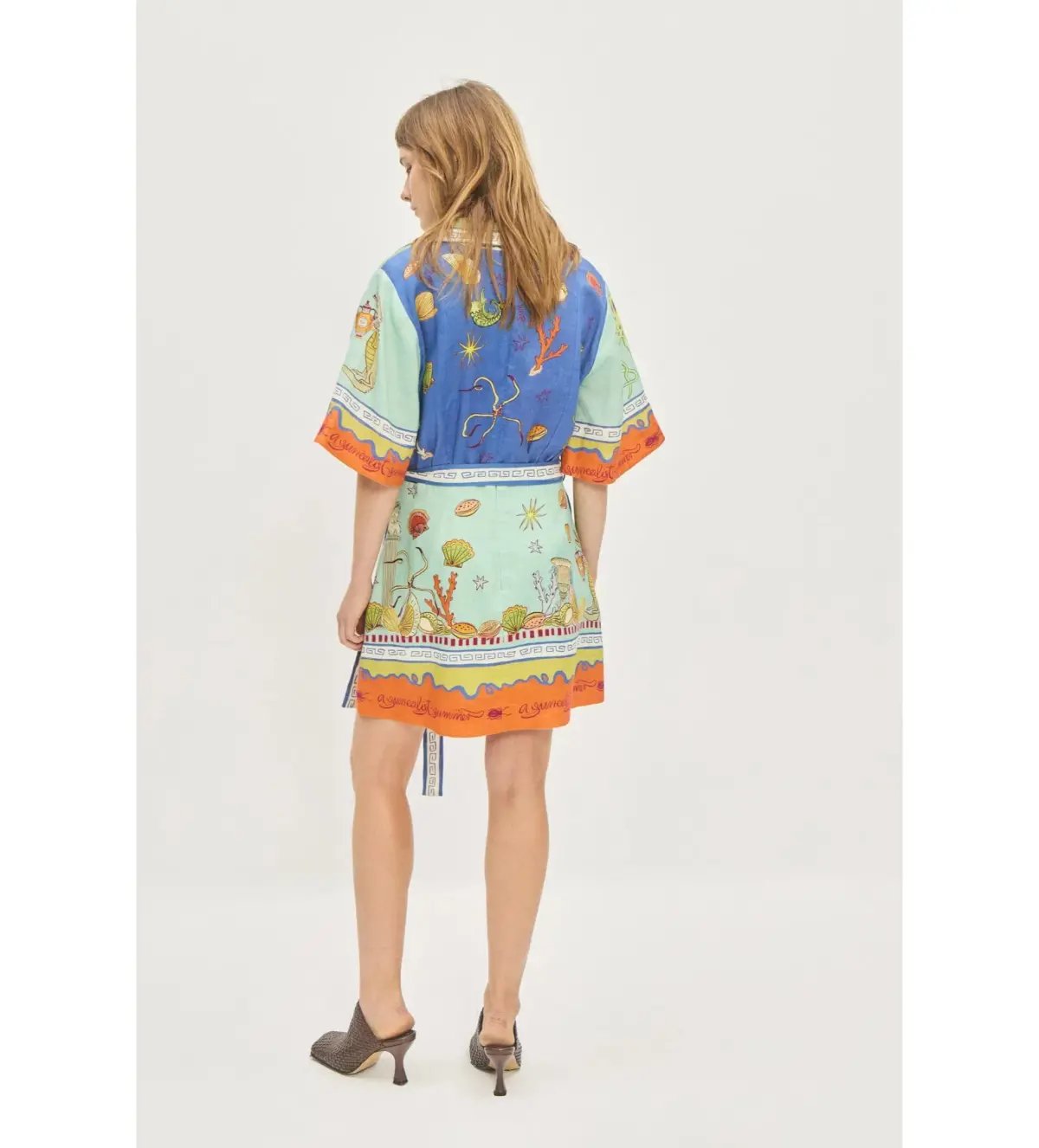 Alemais Surrealist V Neck Mini Dress Multi Print Size 14 photo 6
