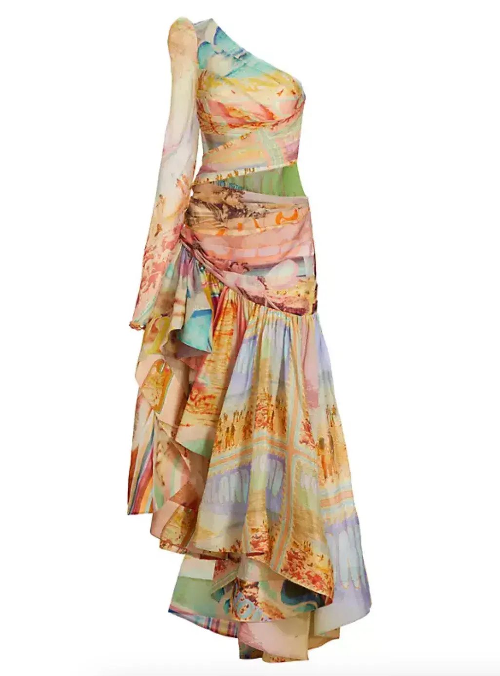 Zimmermann Tama Asymmetric Cut Out Dress Poster Print Size 0 / AU 8 photo 4