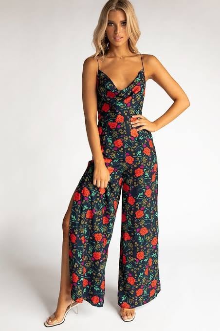 Finders Keepers Hana Pantsuit - Navy Floral photo 2