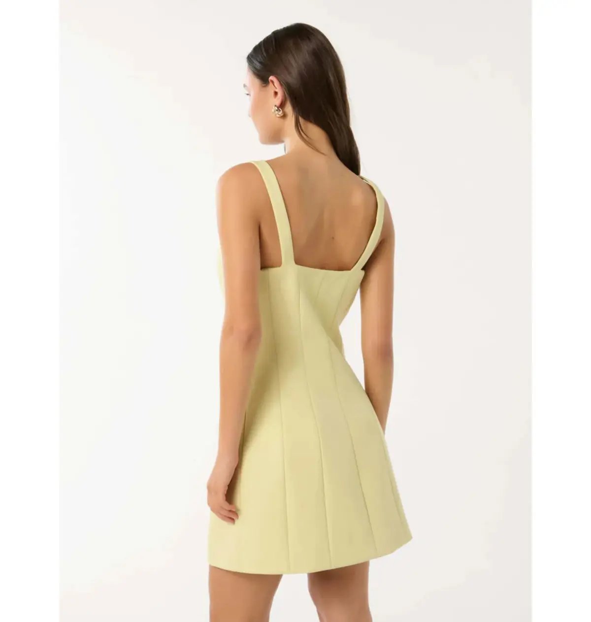 Forever New Penny Button Down Mini Dress Yellow Size 14 photo 3