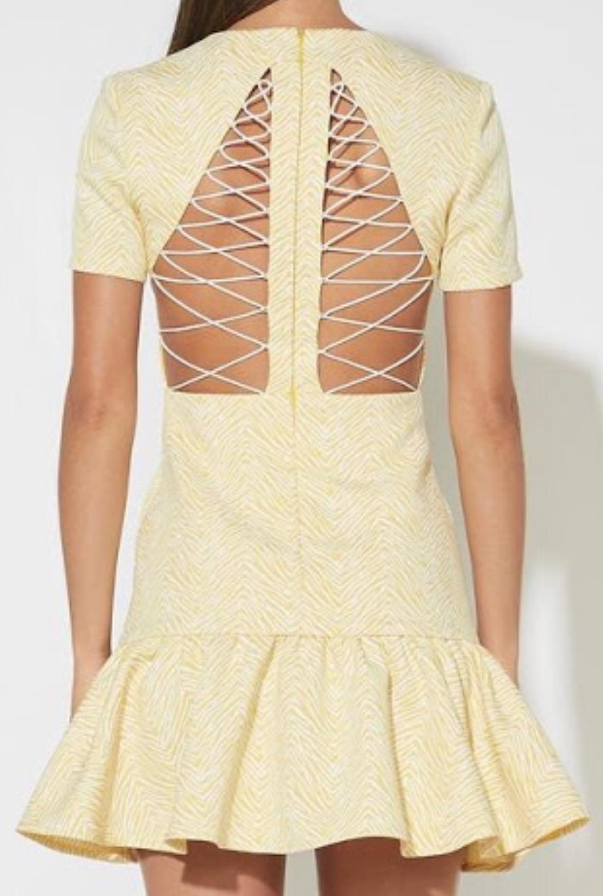 Mossman Along The Lines Mini Dress Yellow Size 6 photo 2