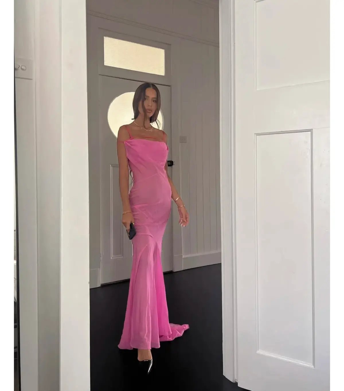Jacquemus La Robe Draggiu Maxi Dress in Pink Size AU 12 photo 3