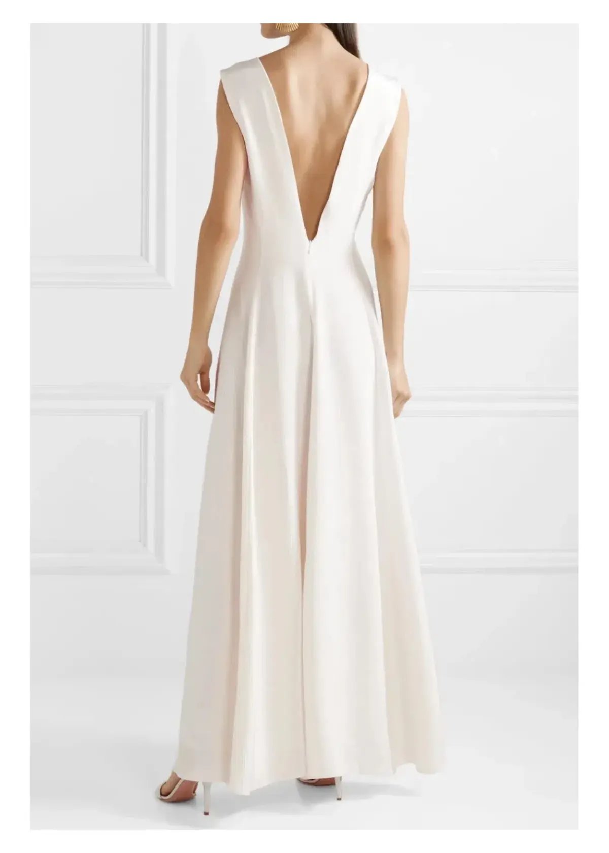 Michael Lo Sordo Silk Satin Maxi Dress White Size 12 photo 2