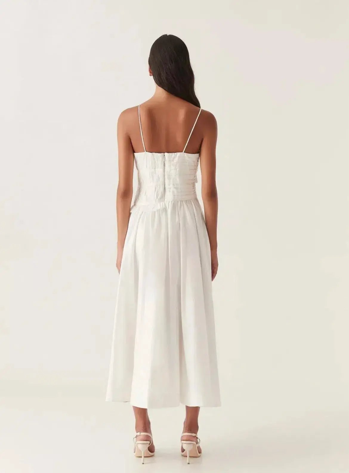 Aje Synergy Frill Midi Dress Ivory Size 12 photo 4