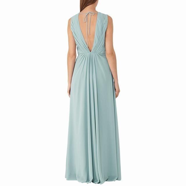 Reiss Evie dress blue maxi V neck low back photo 3