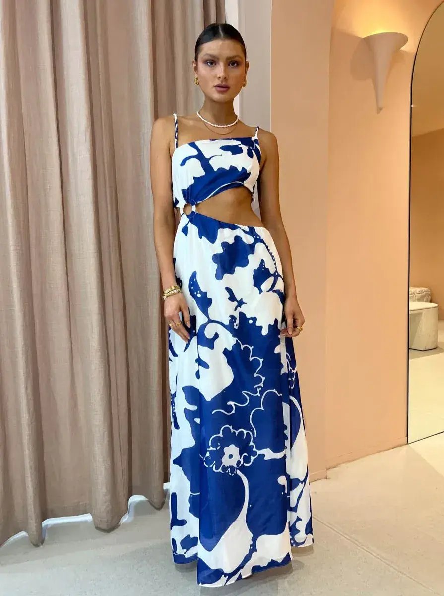 Sir the Label Vivi Asymmetric Cut Out Dress Print Size 8 photo 4