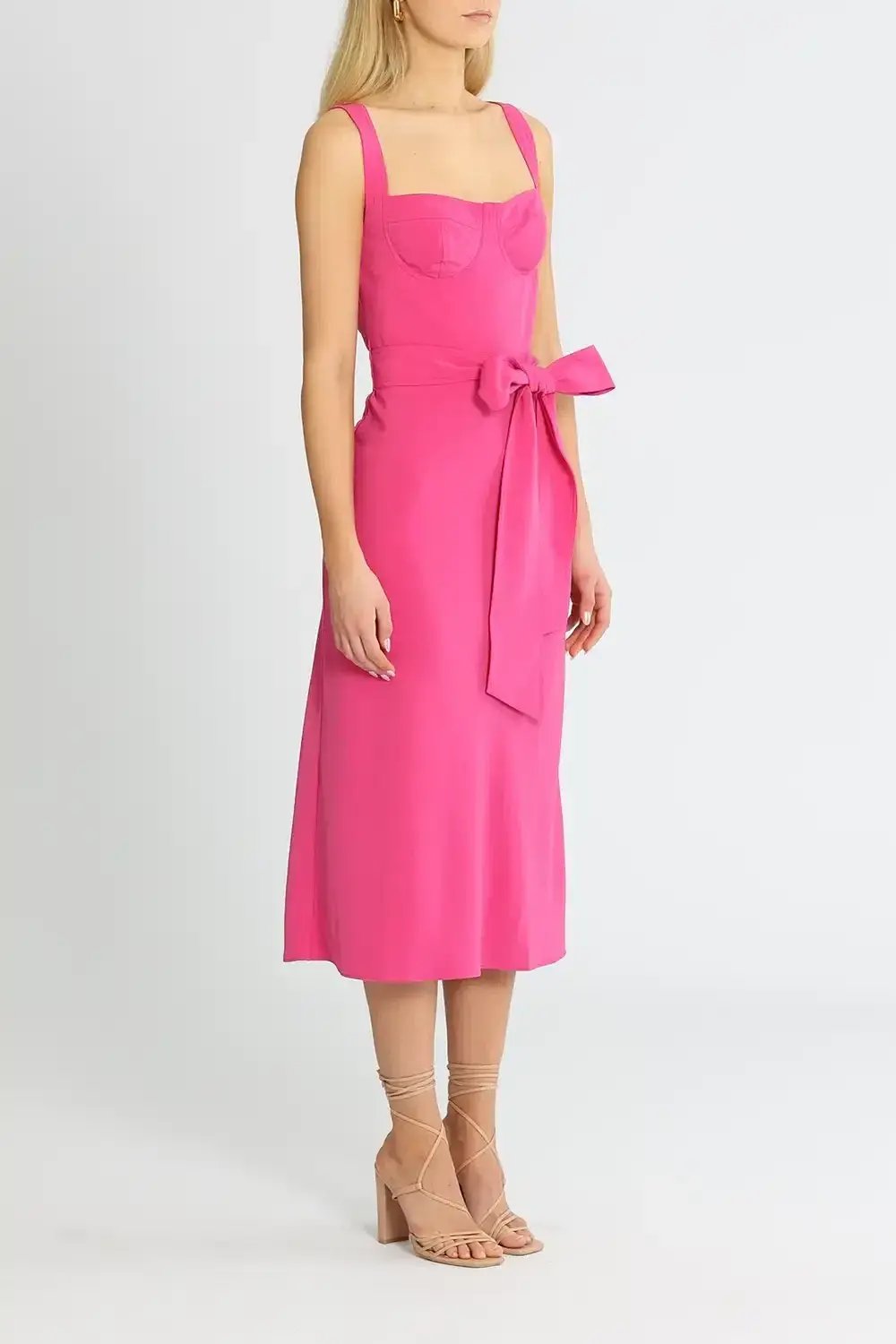 By Johnny Ora Midi Dress Pink Size 14 photo 2