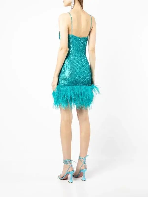 Rebecca Vallance Missing Hours Mini Dress Turquoise Size 10 photo 2