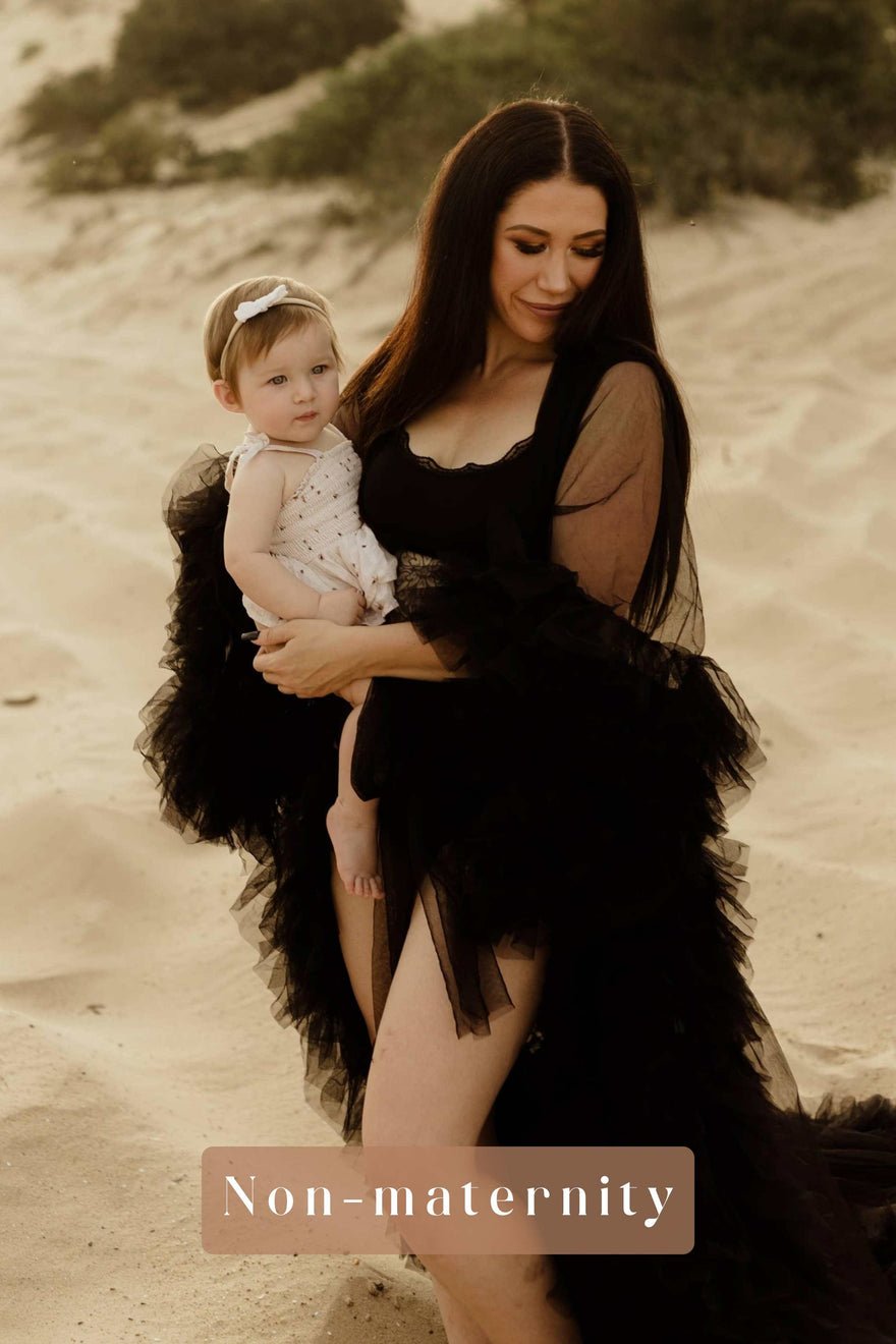 Mama Rentals Gigi Tulle Robe - Black photo 3