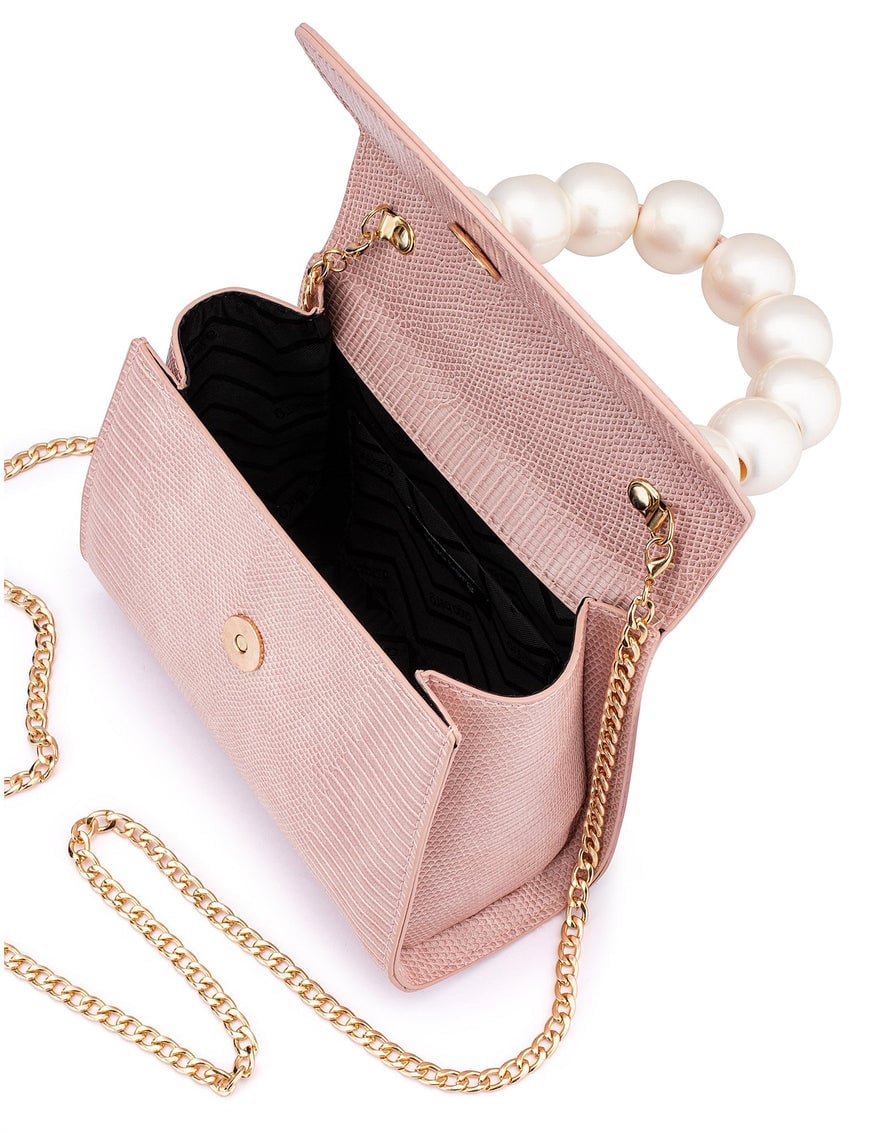 Olga Berg Pink Peta Pearl Handle Bag photo 3