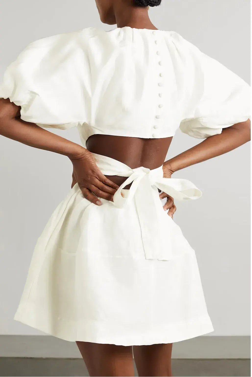Aje Mimosa Cut Out Mini Dress Ivory Size 12 photo 2