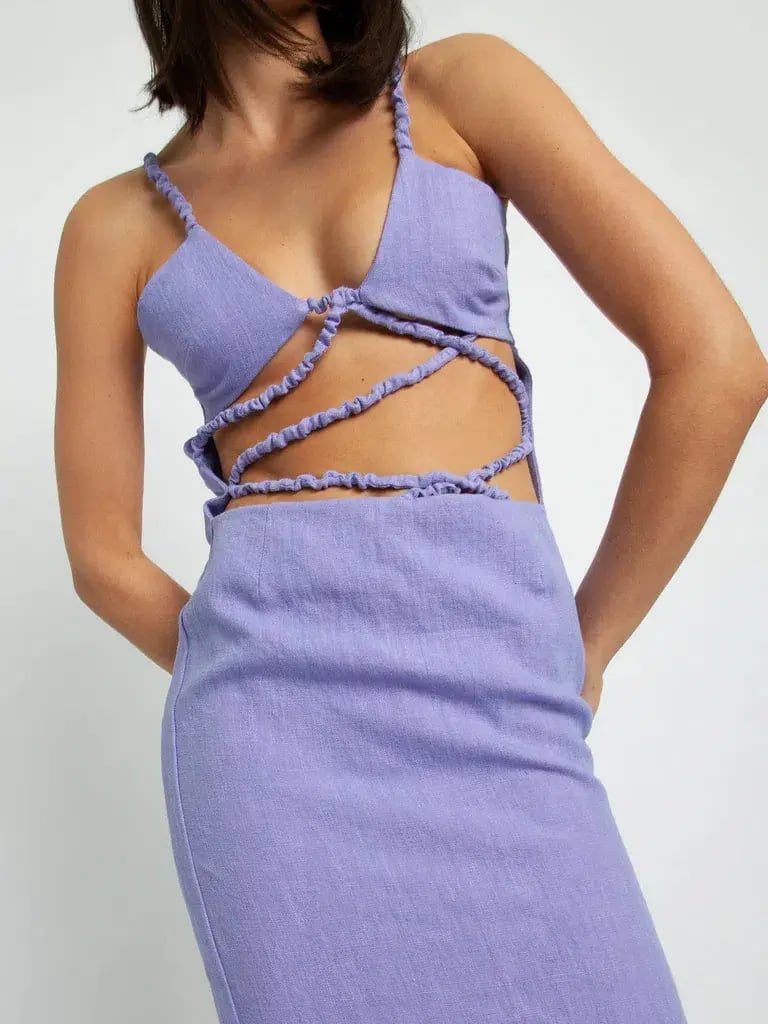 Christopher Esber Lattice Bra Dress Purple Size 6 photo 4