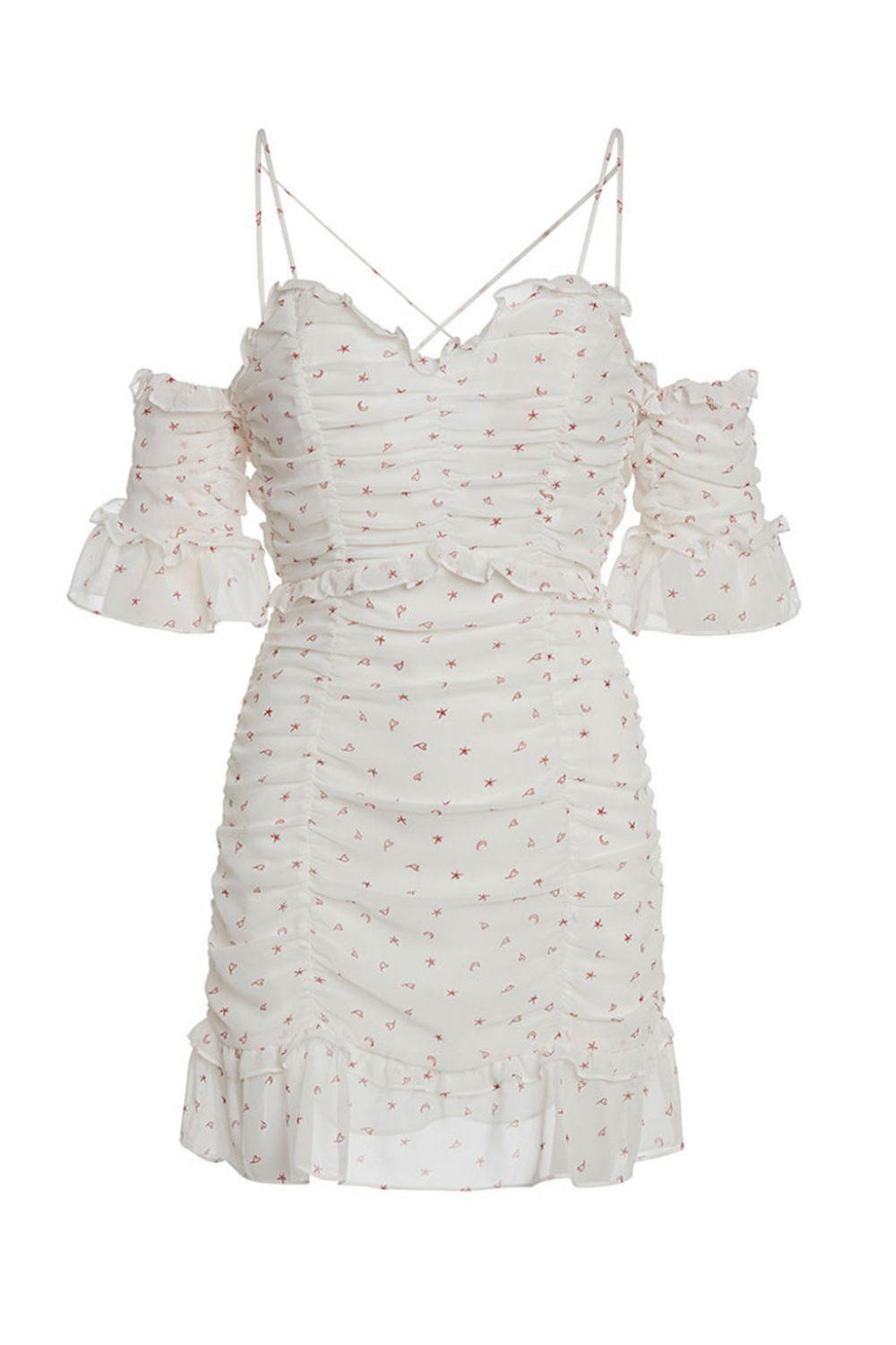 For Love and Lemons La Brooke Cocktail Dress White Size 8 photo 4