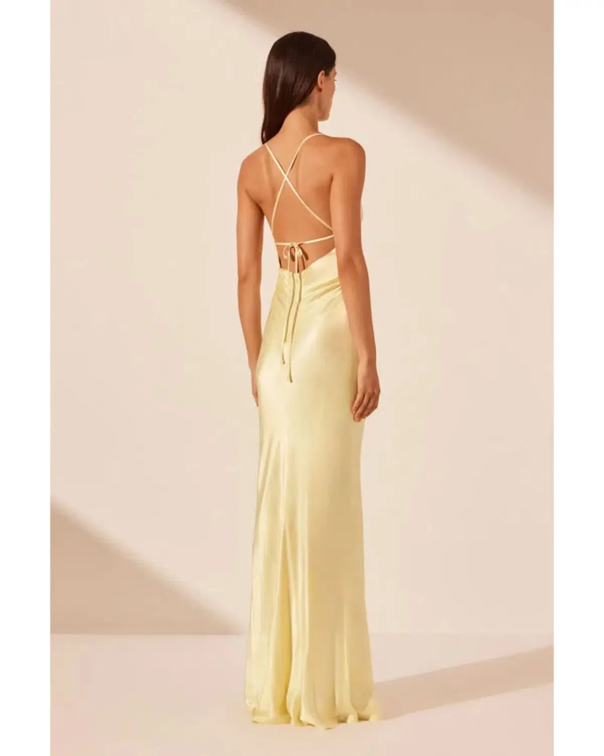 Shona Joy La Lune Lace Back Maxi Dress Yellow Size XXS / AU 4 photo 3
