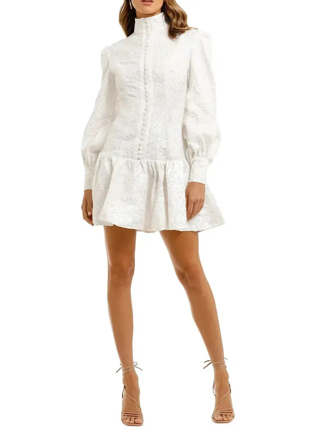 Leo & Lin The Transcendence Rose Lace Short Dress White Size 14 photo 3