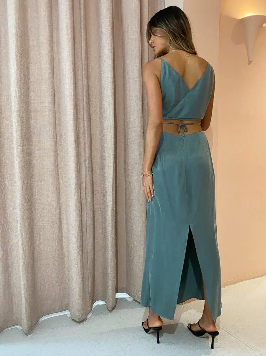 One Fell Swoop Cult Dress In Viridian Size 14 photo 3