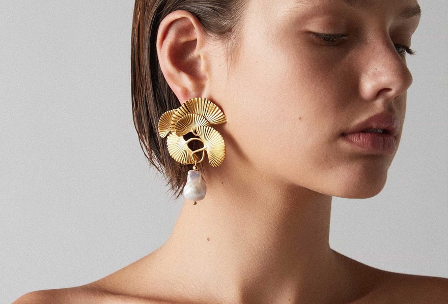 Aje The Double Petal Pearl Studs photo 2