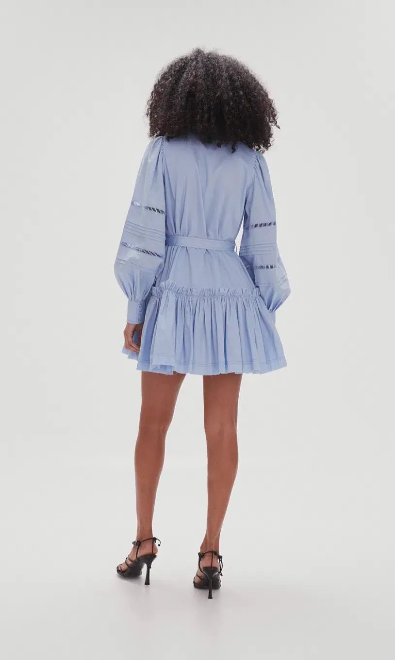 Aje Elodie Ladder Trim Mini Dress Blue Size 8 photo 3
