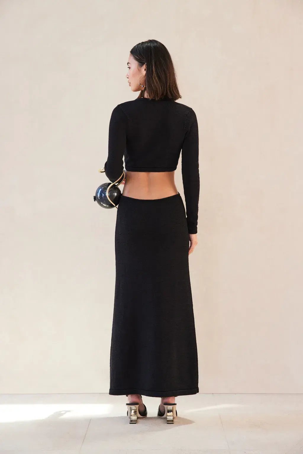Cult Gaia Jana Knit Dress Black Size S photo 2