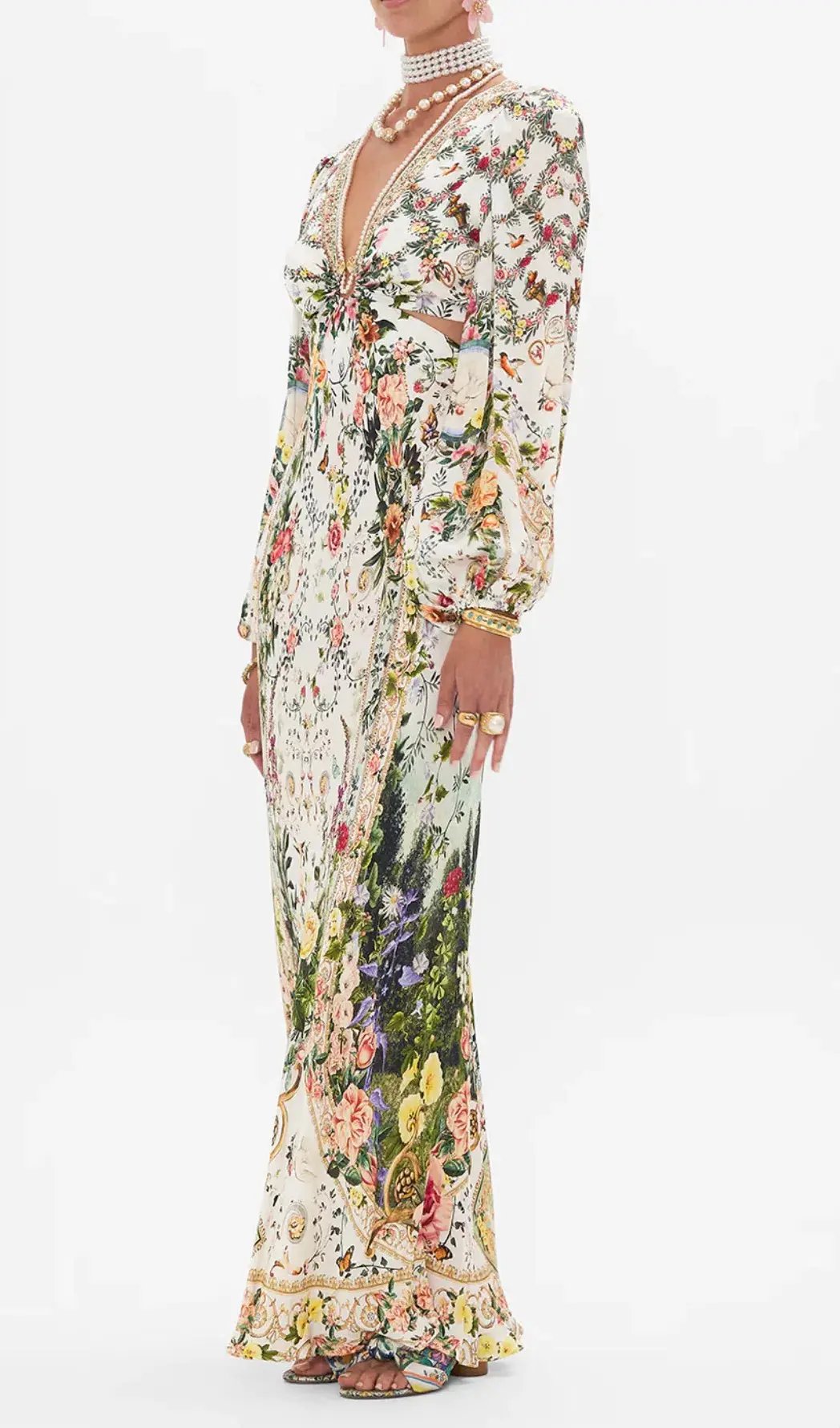 Camilla Renaissance Romance U-Ring Cut Out Dress Size 8 and Small Canvas Clutch photo 8