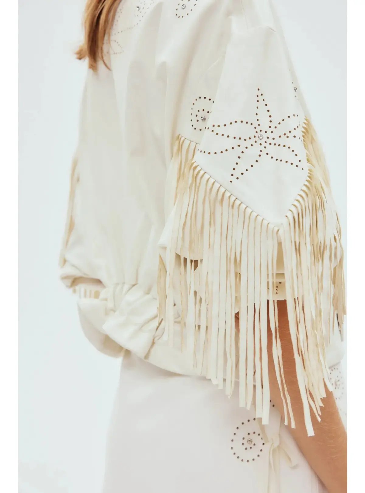 Alemais Barbara Fringe Jacket Cream Size AU 10 photo 2