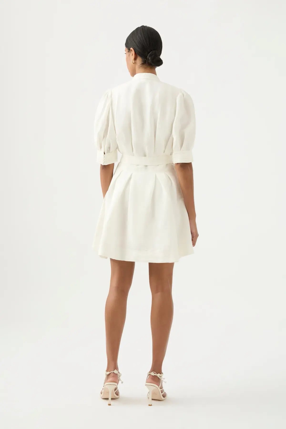 Aje Eden Box Pleat Mini Dress White Size AU 10 photo 3