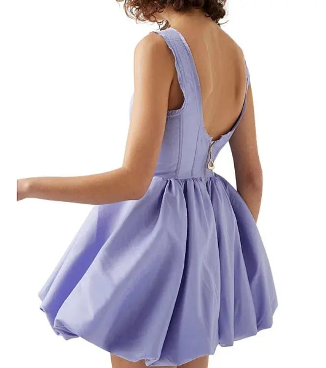 Aje Suzette Bubble Dress Periwinkle Size 12 photo 4