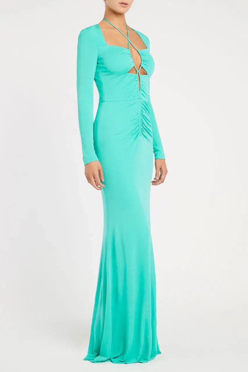 Rebecca Vallance Riccardo Gown Turquoise Green Size 12 photo 2