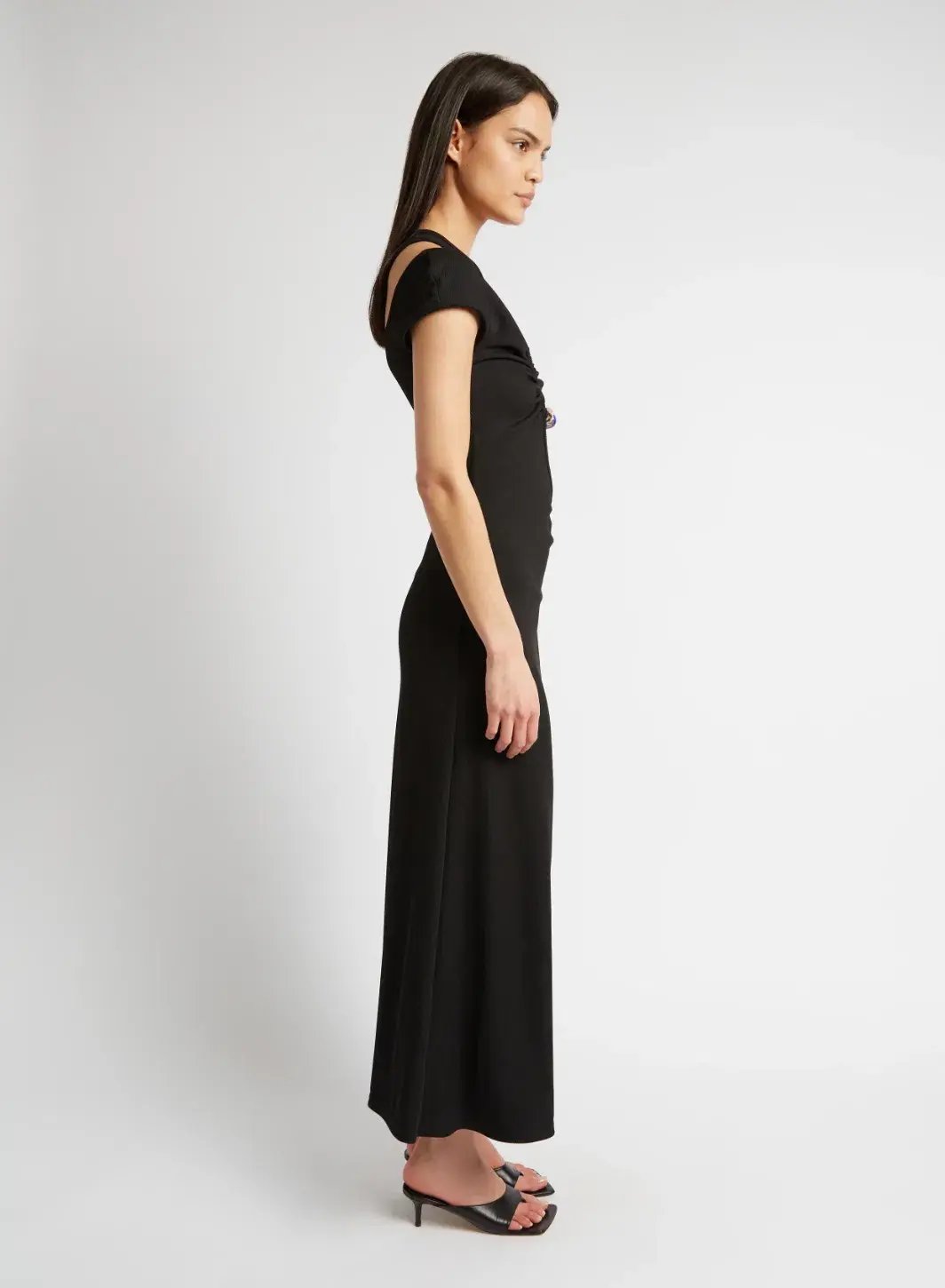 Christopher Esber Quartz Split Ruched Tank Dress Black Size 8 photo 2