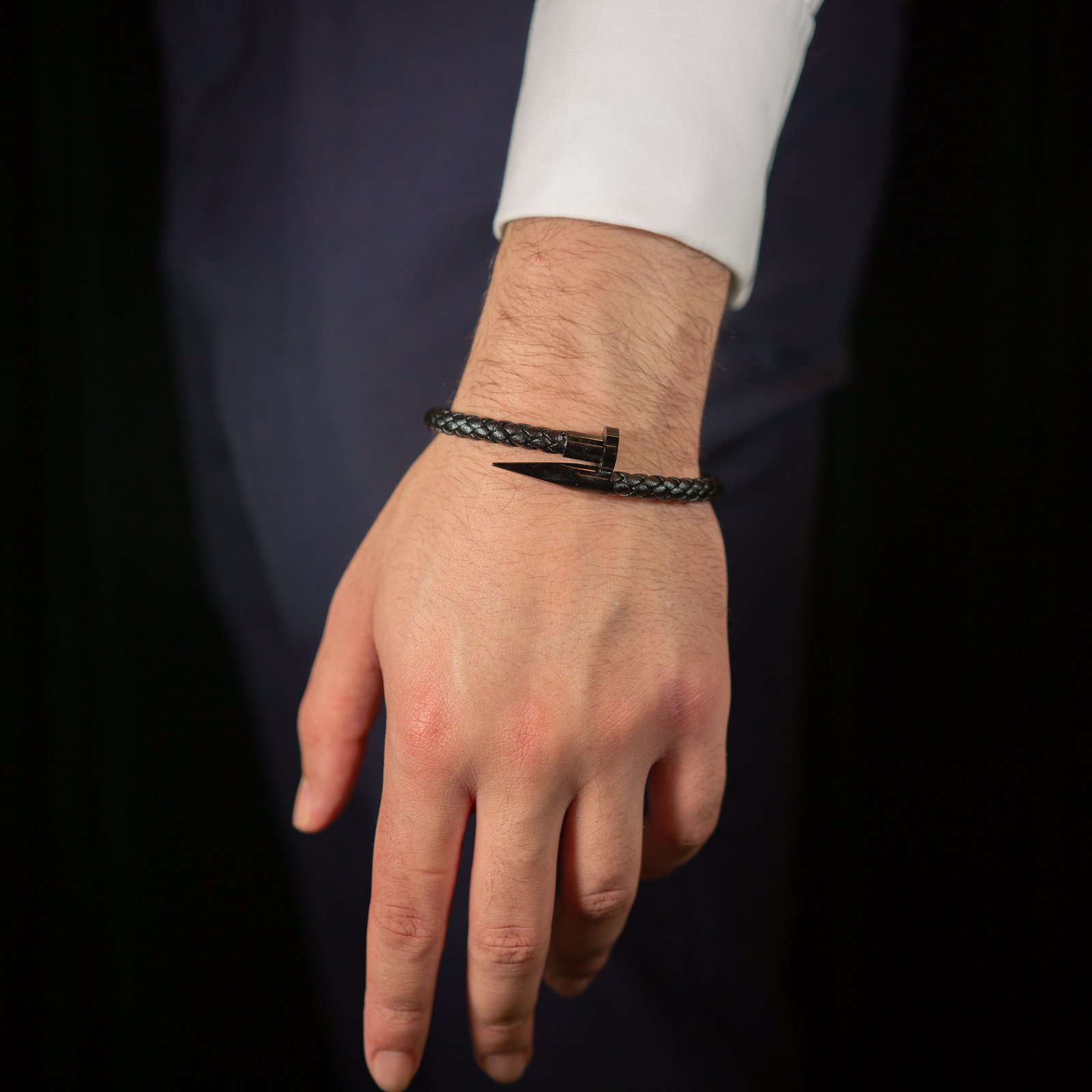 Crucify Leather Bracelet - Black photo 7