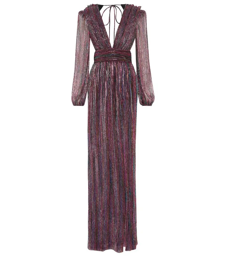 Rebecca Vallance Casey Open-back Lurex Gown Multi Size 8 photo 4