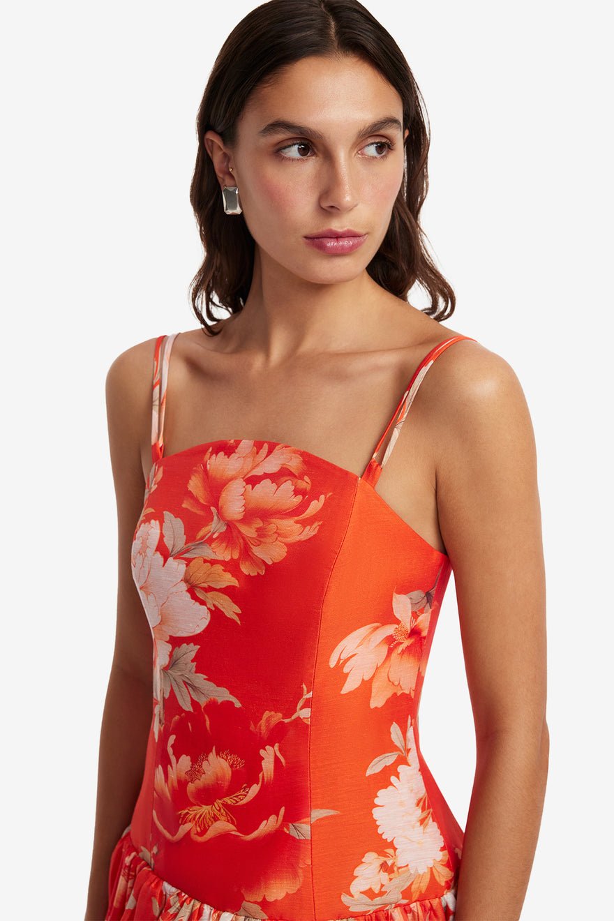 Leo Lin Lorena Ruffled Mini Dress - Saffron photo 4