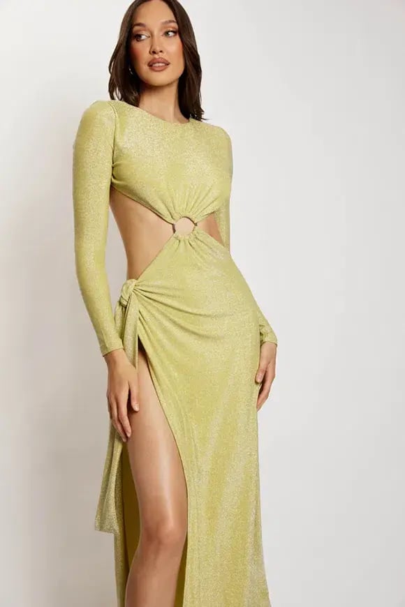 Meshki Christina Gown Shimmer Green Size S/Au 8 photo 3