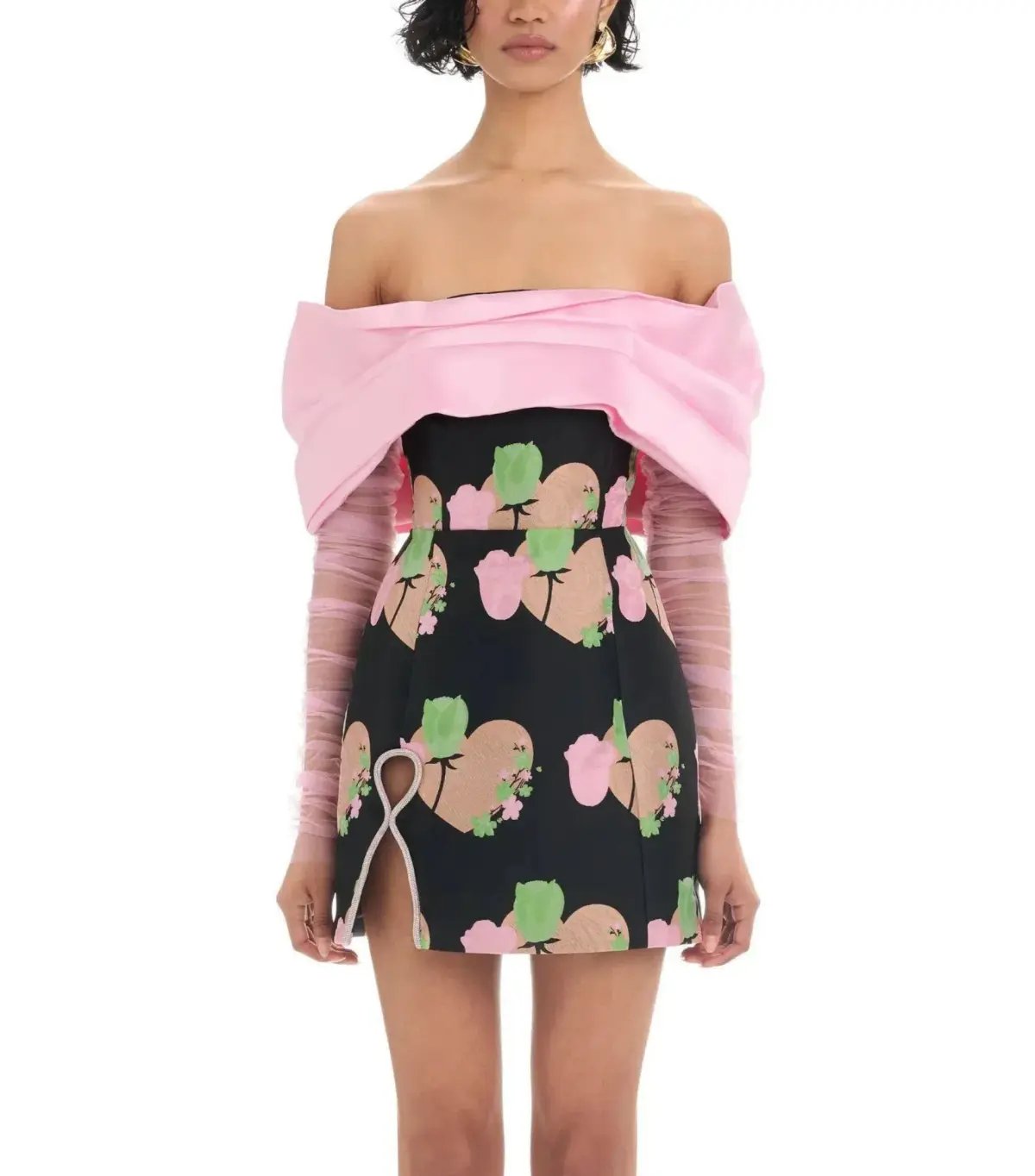 Eliya The Label Kyros Mini Dress Black Floral Size AU 10 photo 4